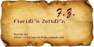 Florián Zoltán névjegykártya