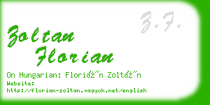 zoltan florian business card